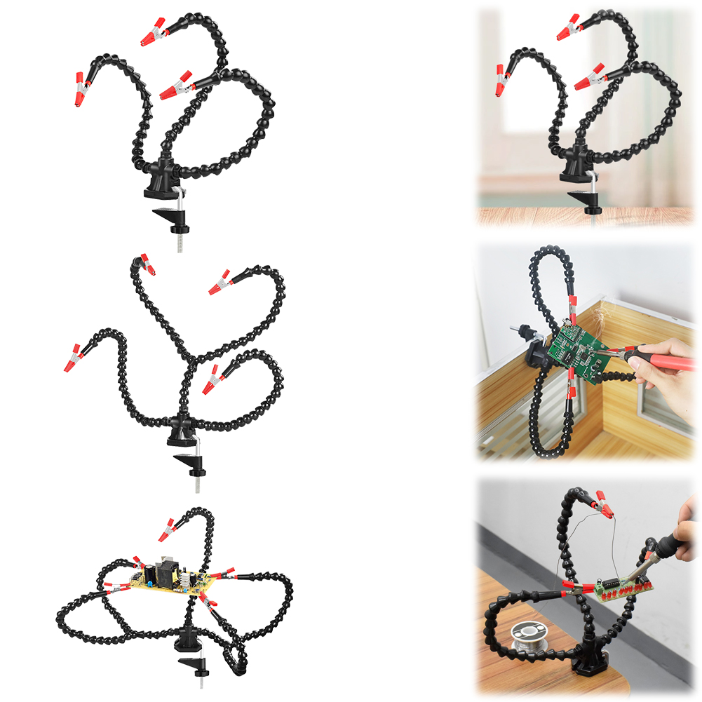 Useful Electronic Gadgets - โต๊ะ CLAMP การประสาน เครื่องมือมือที่สาม 3/4/5 ชิ้นแขนยืดหยุ่น