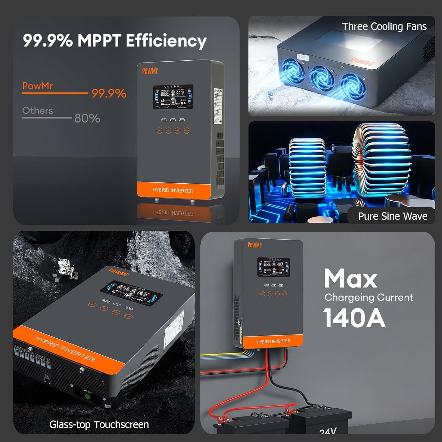 PowMr USA อินเวอร์เตอร์ชาร์จพล - Solar Powered Charger บทวิจารณ์และราคา